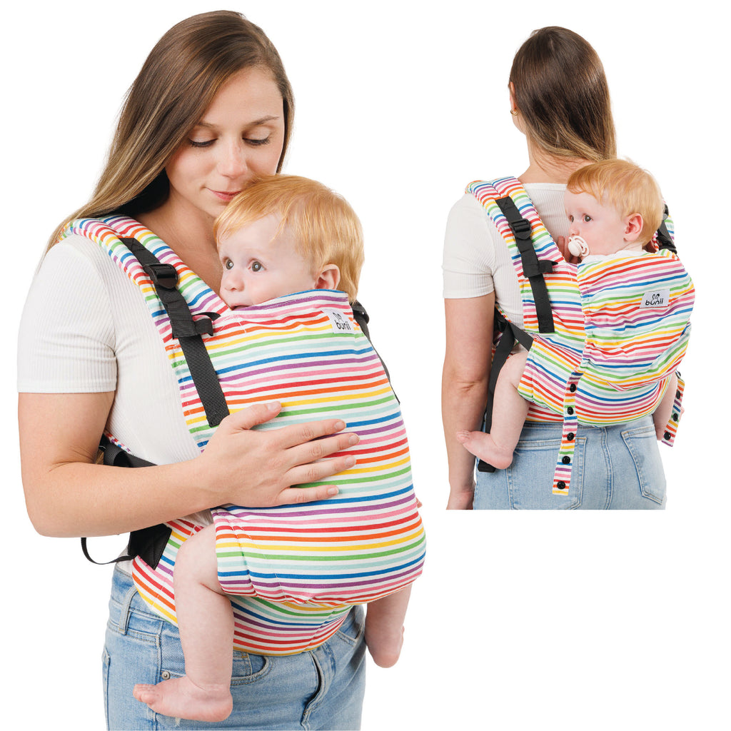 Bunii Baby Carrier - Soft Structured Carrier for Infants & Toddlers (Rainbow Stripes)