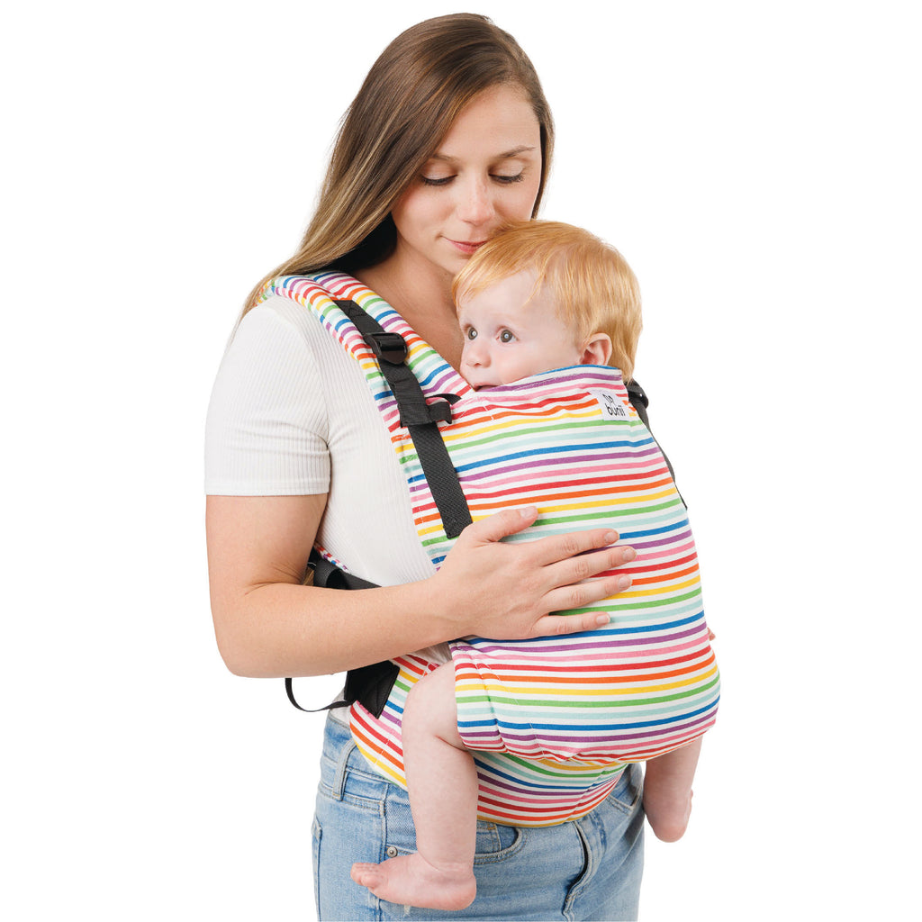 Bunii Baby Carrier - Soft Structured Carrier for Infants & Toddlers (Rainbow Stripes)