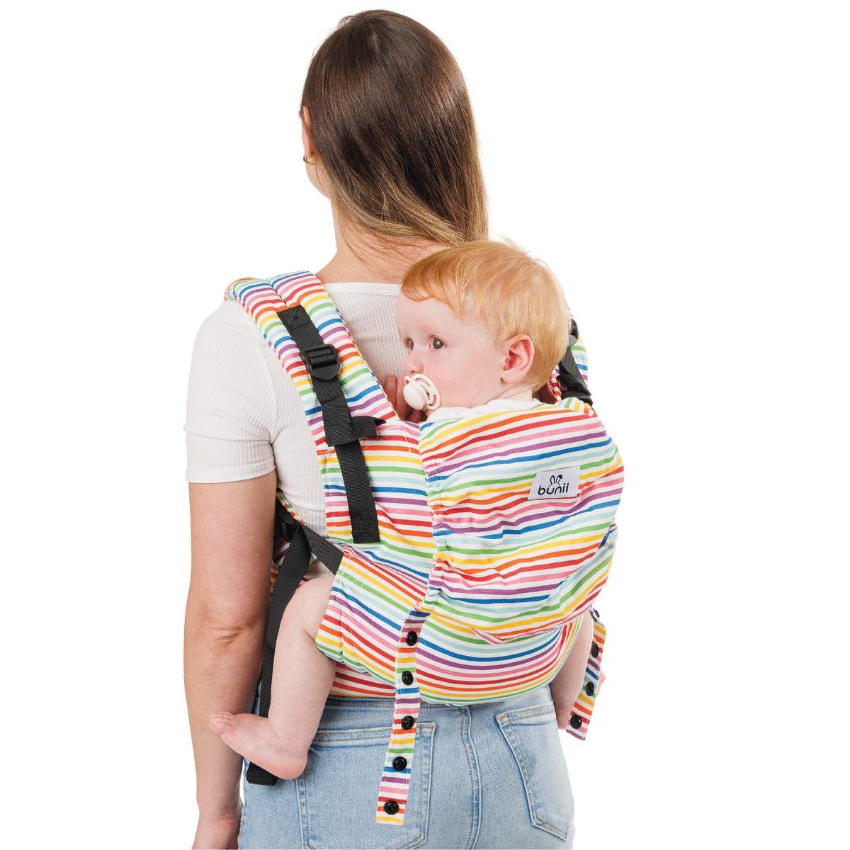 Bunii Baby Carrier - Soft Structured Carrier for Infants & Toddlers (Rainbow Stripes)