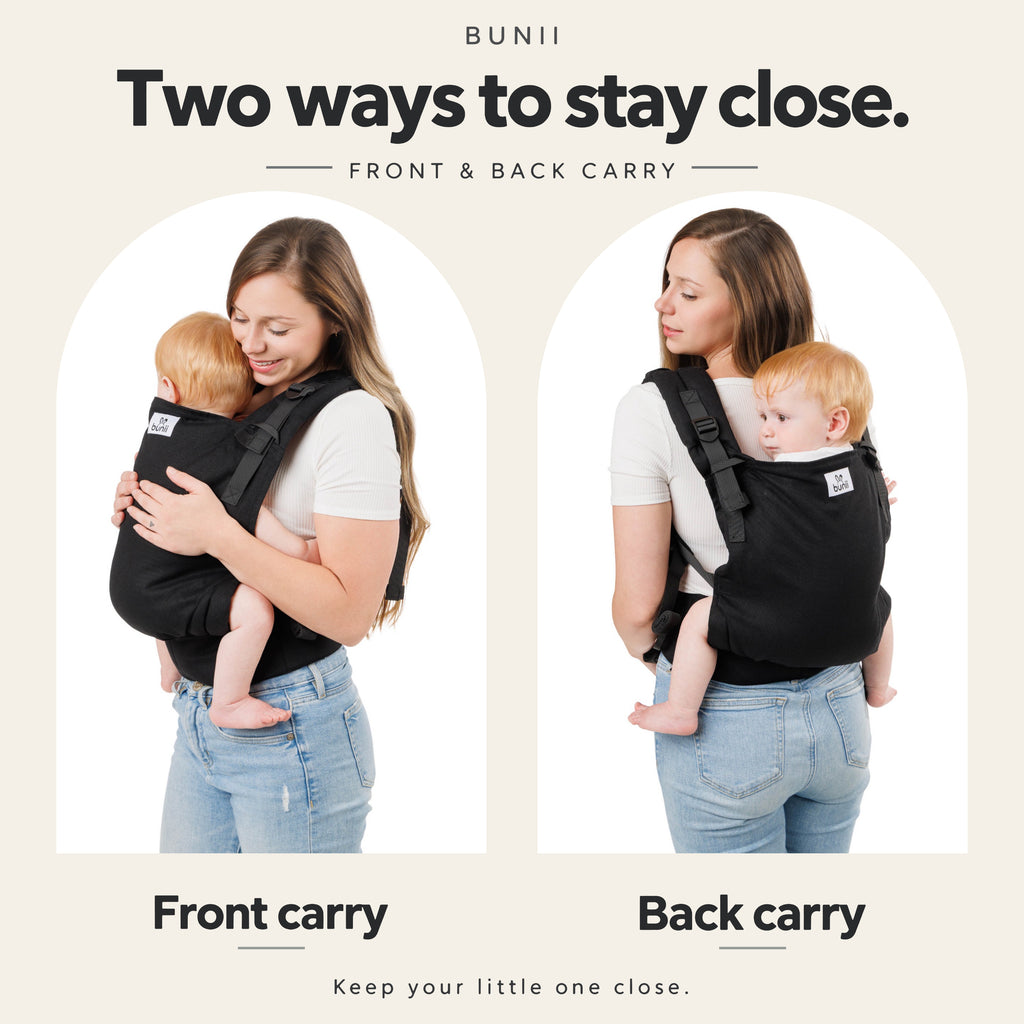 Bunii Baby Carrier - Soft Structured Carrier for Infants & Toddlers (Black)