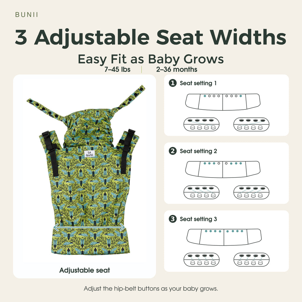 Bunii Baby Carrier - Soft Structured Carrier for Infants & Toddlers (Cicada)