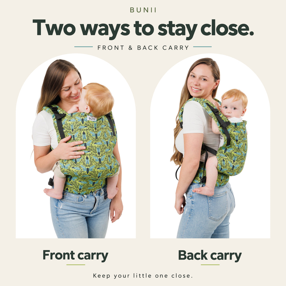 Bunii Baby Carrier - Soft Structured Carrier for Infants & Toddlers (Cicada)