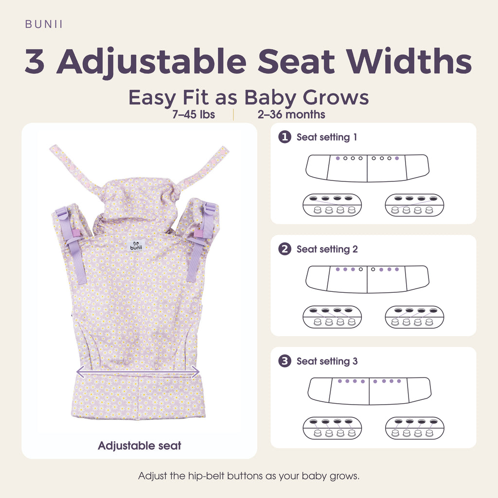 Bunii Baby Carrier - Soft Structured Carrier for Infants & Toddlers (Lavender Daisy)
