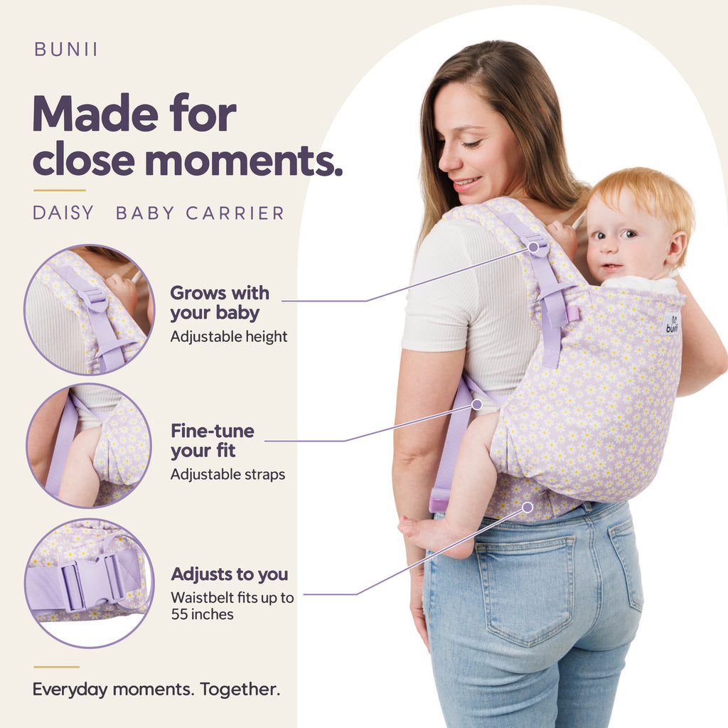 Bunii Baby Carrier - Soft Structured Carrier for Infants & Toddlers (Lavender Daisy)