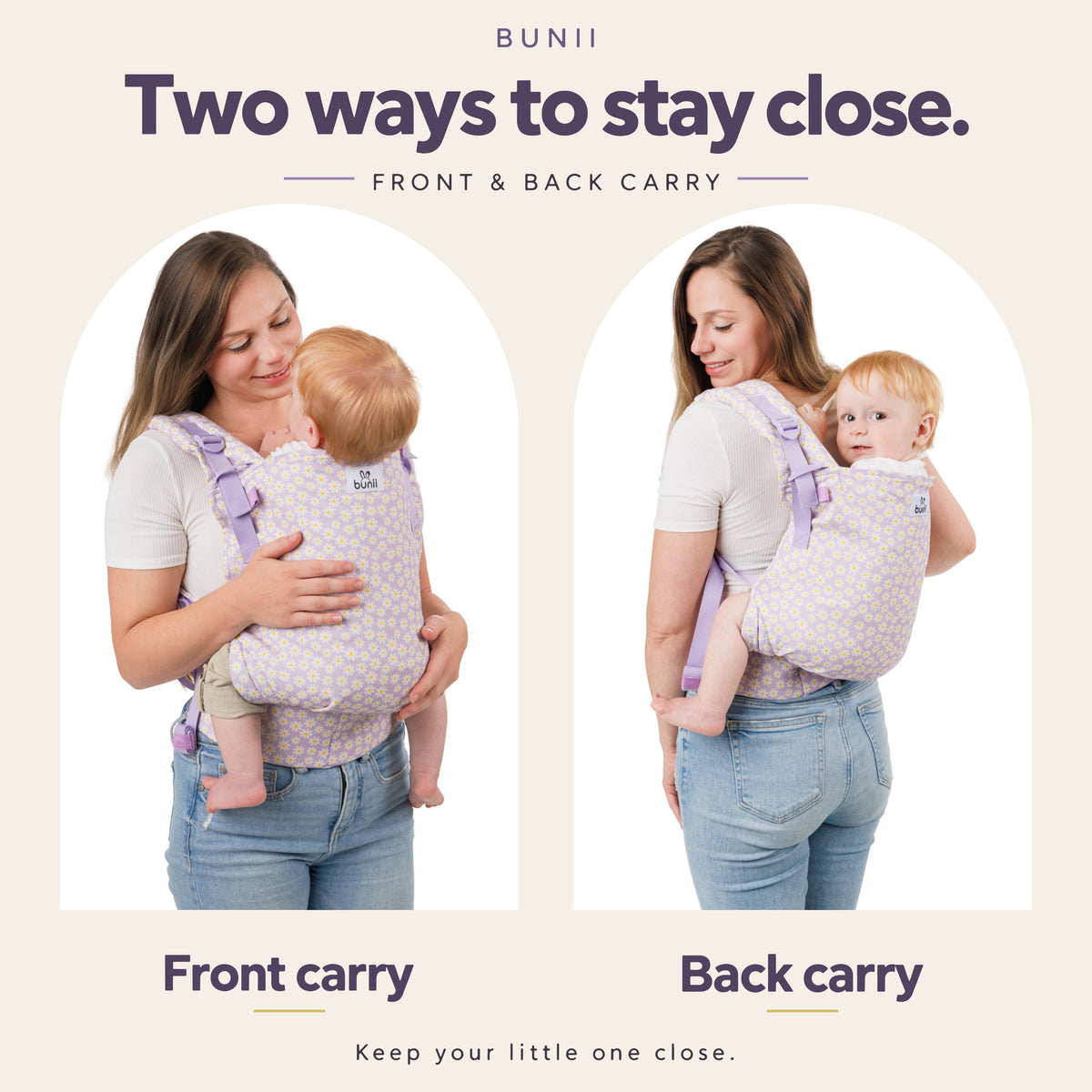 Bunii Baby Carrier - Soft Structured Carrier for Infants & Toddlers (Lavender Daisy)