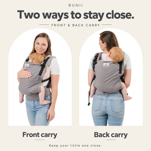 Bunii Baby Carrier - Soft Structured Carrier for Infants & Toddlers (Gray)