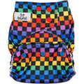 Bunii Cloth Diaper - Dark Rainbow Checkered