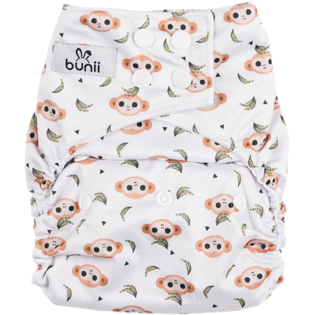 Bunii Cloth Diaper - Monkeys and Bananas