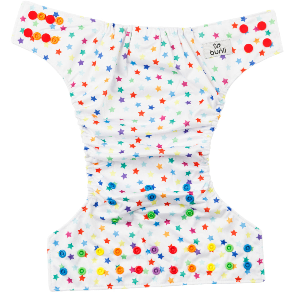 Bunii Cloth Diaper 6-Pack - Bright Rainbow