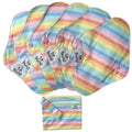 Bunii Reusable Menstrual Pads 6-Pack - Pastel Rainbow