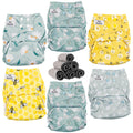 Bunii Cloth Diaper 6-Pack - Bunnies and Bees