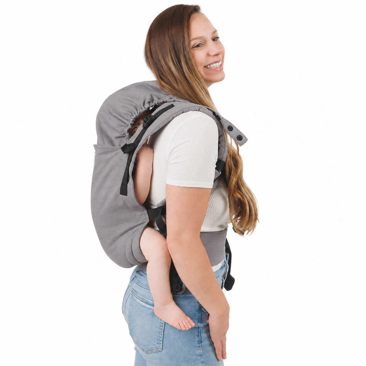 Bunii Baby Carrier - Soft Structured Carrier for Infants & Toddlers (Gray)