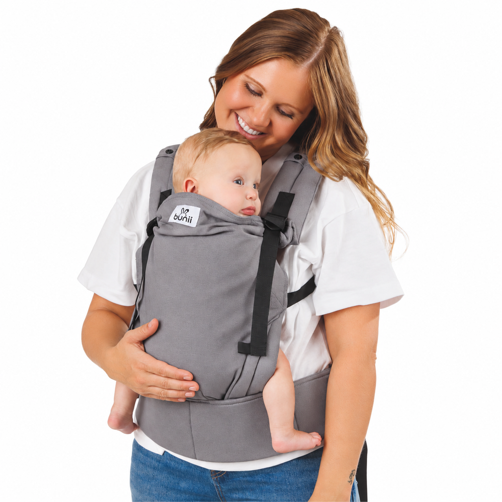 Bunii Baby Carrier - Soft Structured Carrier for Infants & Toddlers (Gray)